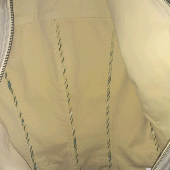 St John Sport Pale Yellow Collared Zip Up Jean Blazer Jacket Size 2P - Picture 12 of 16